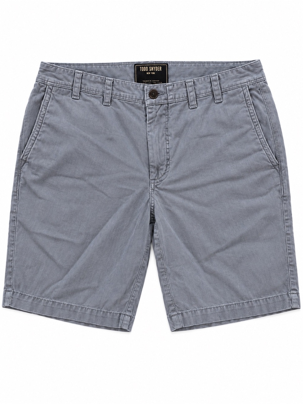 Todd Snyder Slate Gray Flat-Front Cotton Chino Shorts